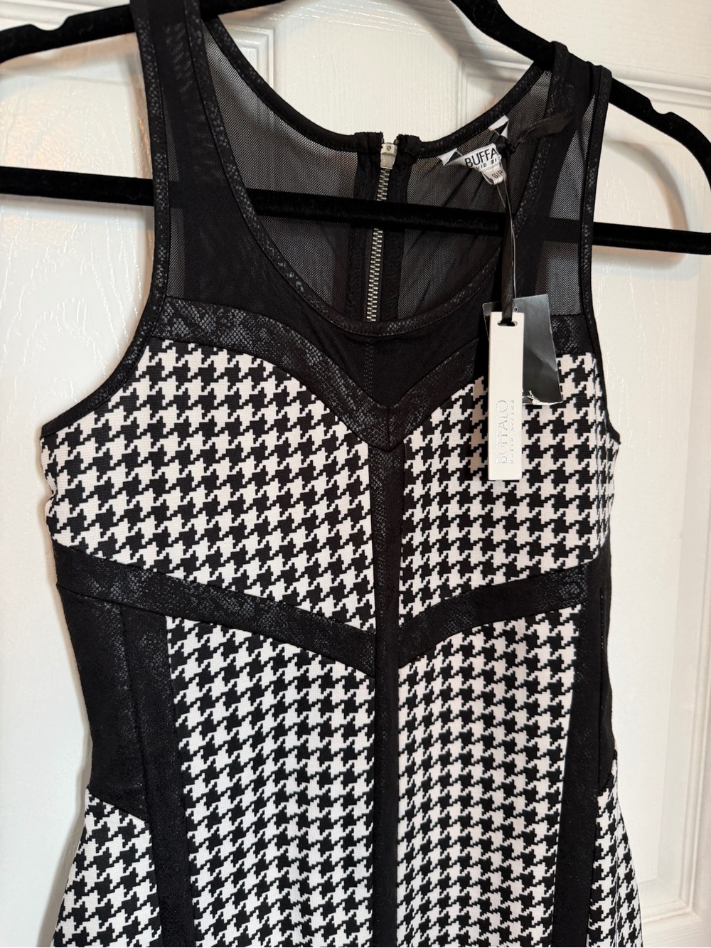 Buffalo David Bitton Black and White Houndstooth Tank Dress